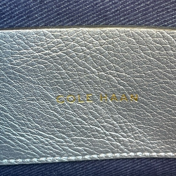 Cole Haan Palermo Silver and Black Two-Tone Leather Tote Bag - Picture 9 of 12